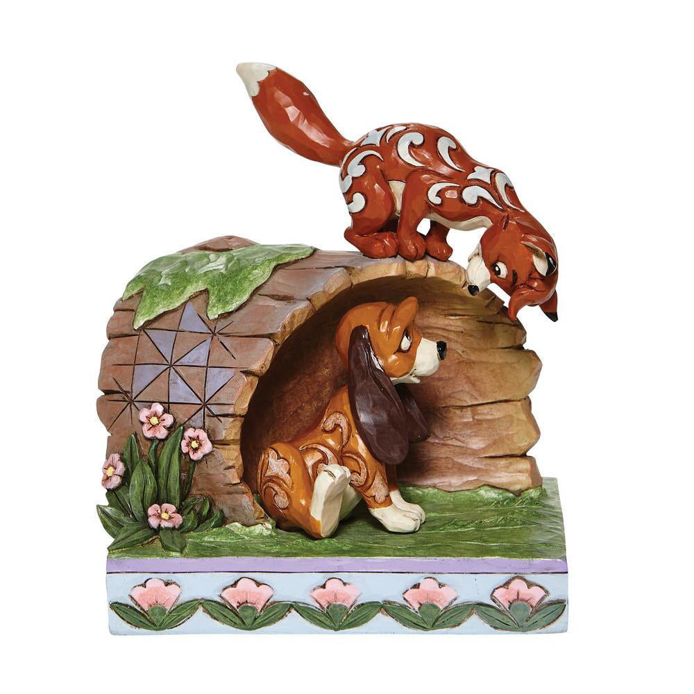 Disney's Fox and Hound on Log Figurine 6008077 by Jim Shore