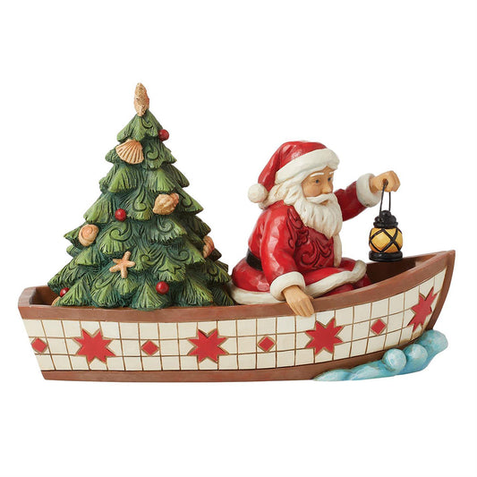 Santa in Boat With Tree Figurine 6014504 by Jim Shore