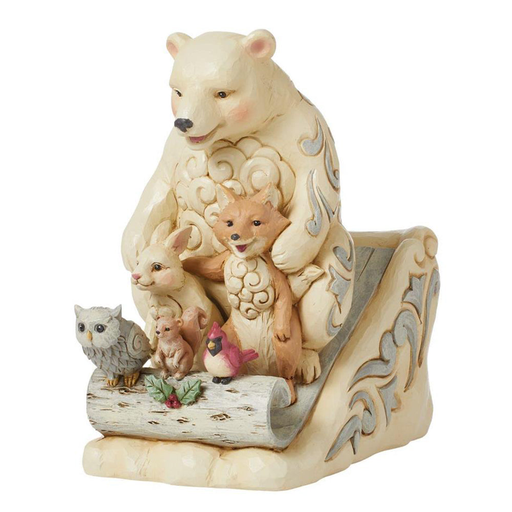 Jim Shore Woodland Animals on Toboggan Figurine 6015159