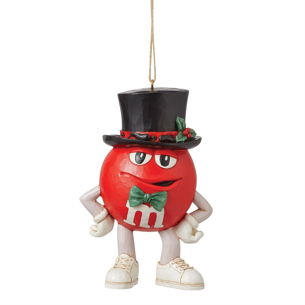 M&M'S Red Character in Hat Holiday Ornament 6015685 by Jim Shore