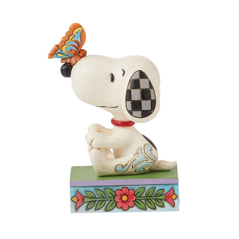 Jim Shore Peanuts Snoopy Butterfly on Nose Figurine 6016264