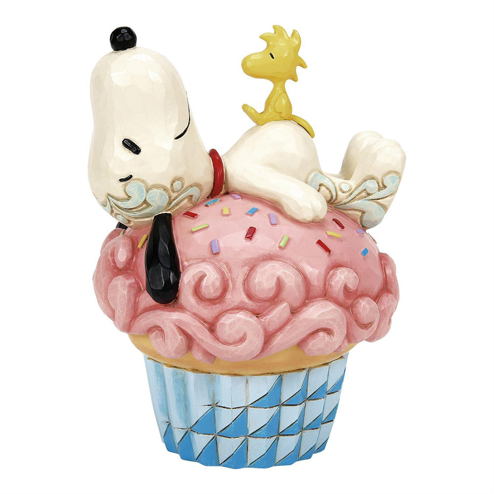 Jim Shore Peanuts Snoopy Laying on Cupcake Figurine 6016266