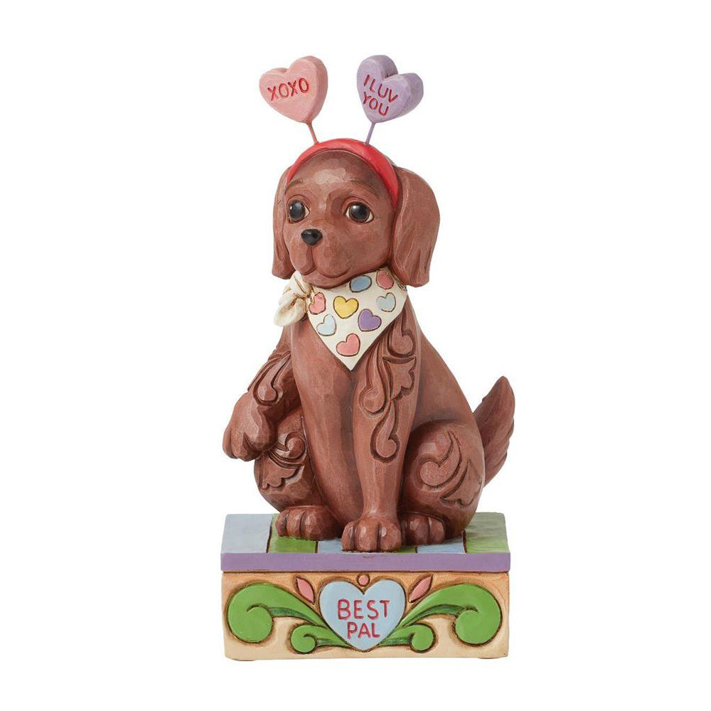 Jim Shore Cute Dog with Message Hearts Figurine 6016436