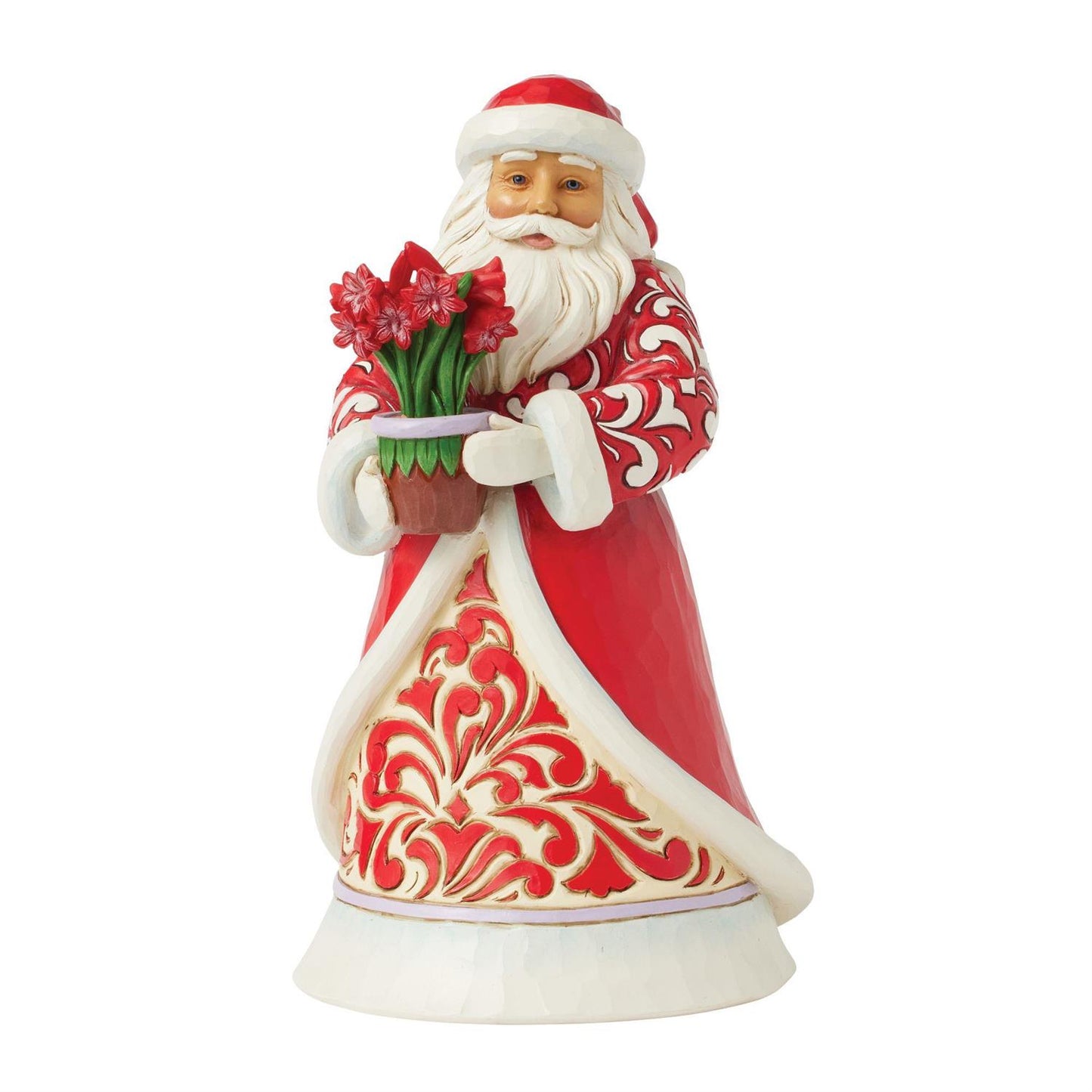 Jim Shore Santa with Blooming Amaryllis Figurine 6017005