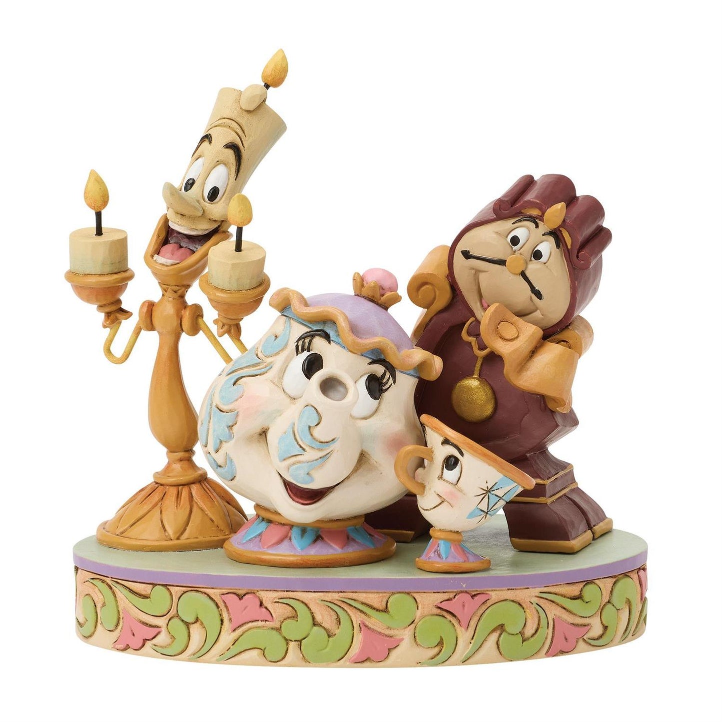 Jim Shore Disney's Lumiere Mrs Potts Cogsworth Figurine 6018724