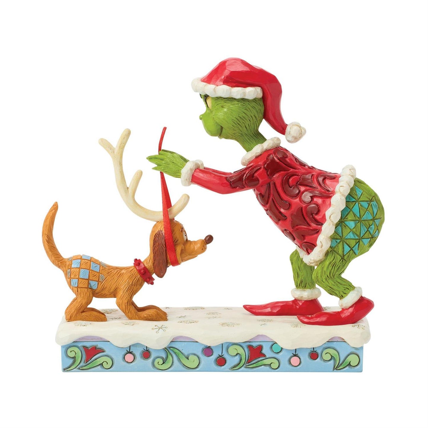 Jim Shore Grinch Tying Antlers Max Figurine 6018955