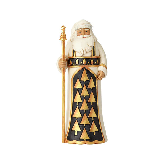 Black and Gold Santa with Staff Figurine 6001434 by Jim Shore