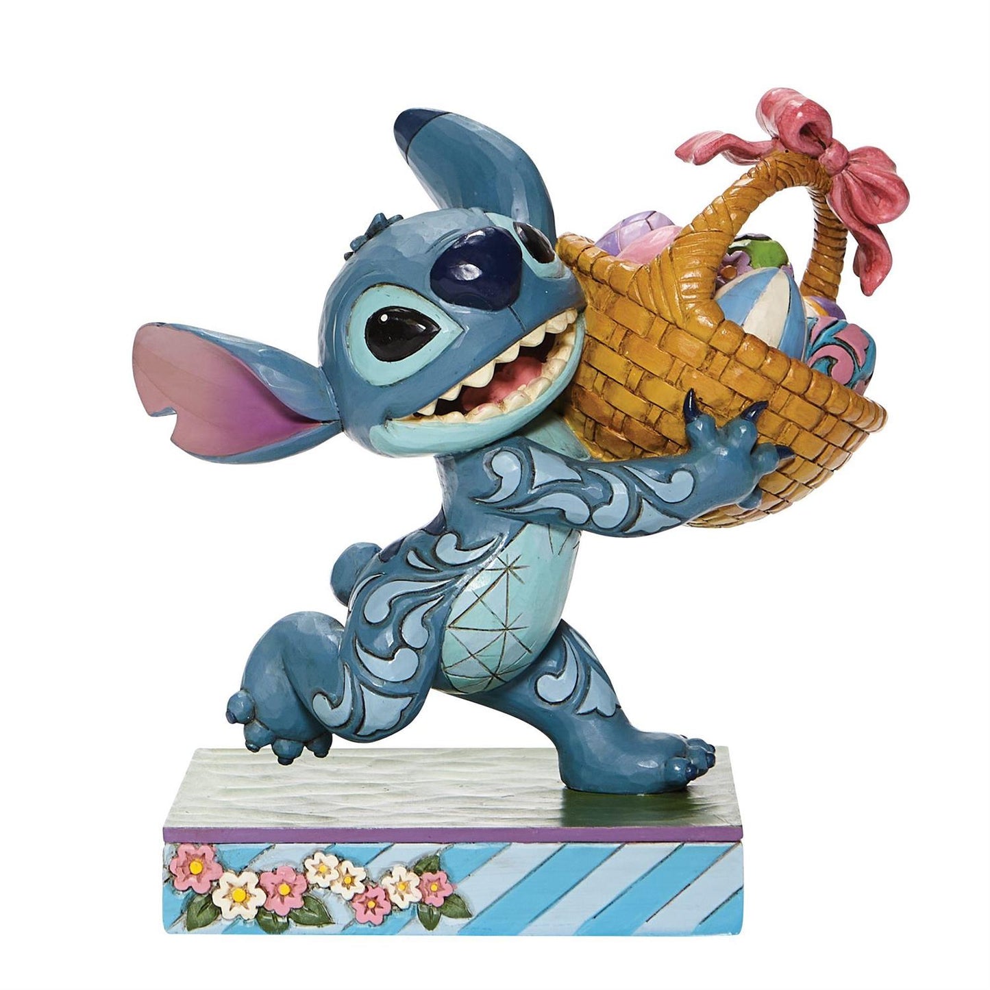 Jim Shore Disney's Stitch Running with Easter Basket Figurine 6008075