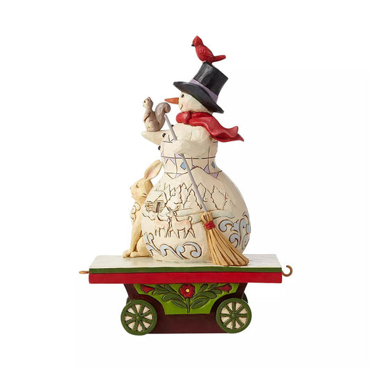 Snowman on Train Car Figurine 6008133 by Jim Shore