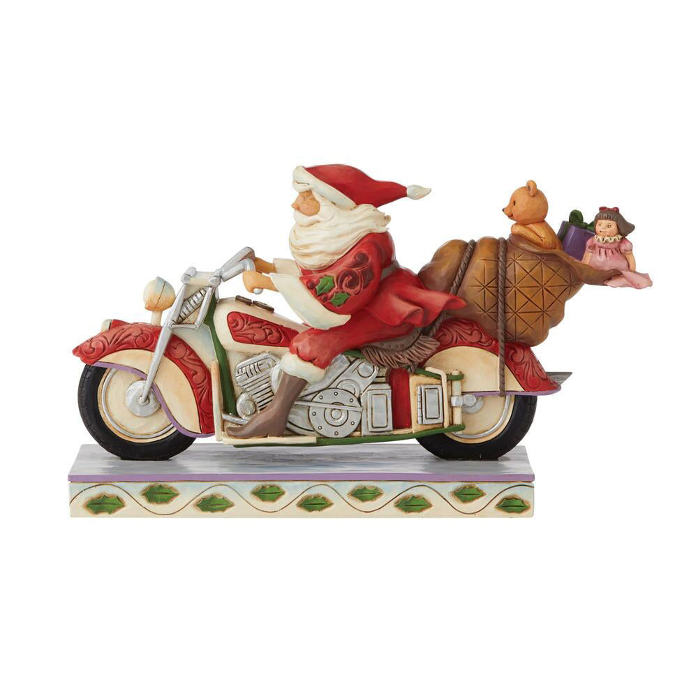 Santa Riding Motorcycle Figurine 6008883 by Jim Shore