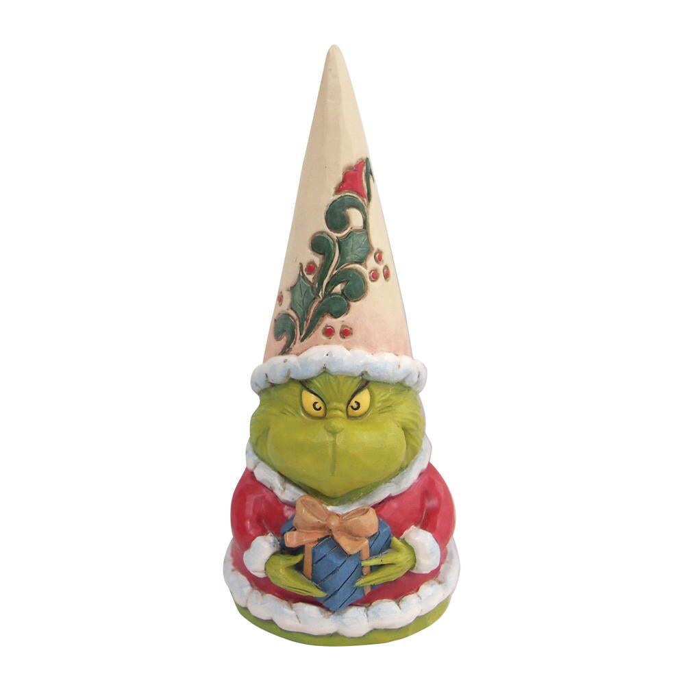 Grinch Gnome Holding Present Figurine 6009201 by Jim Shore