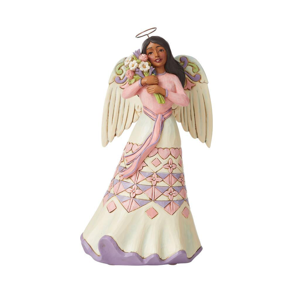 Angel Holding Flowers African American Figurine 6009210 by Jim Shore