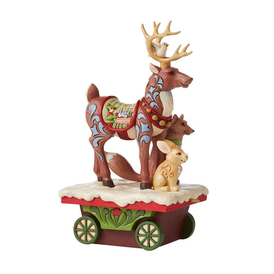 Jim Shore Reindeer and Animals Train Car Figurine 6009695