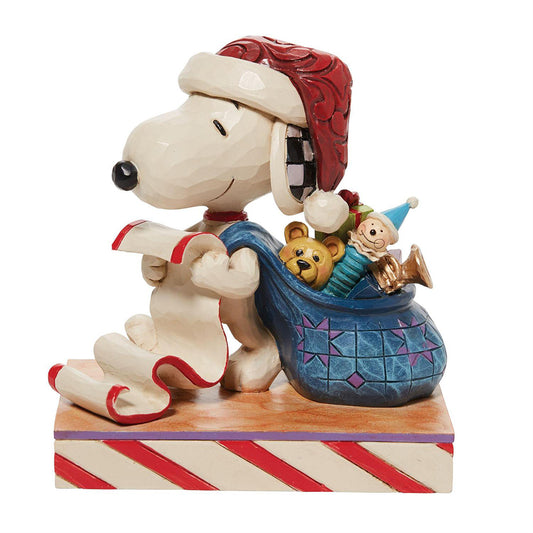 Peanuts Santa Snoopy with List and Bag Figurine 6010323 by Jim Shore