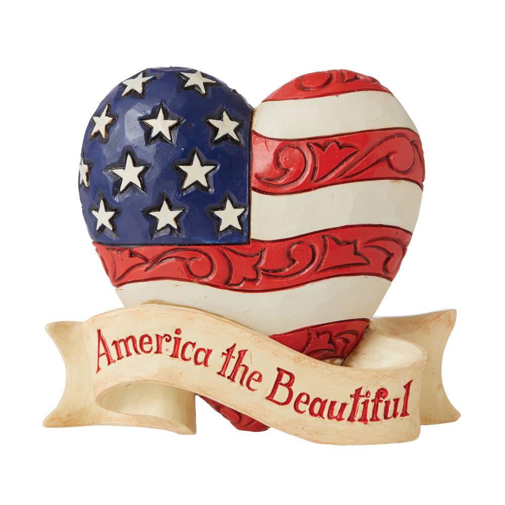 Mini Patriotic Beautiful Heart Figurine 6010559 by Jim Shore