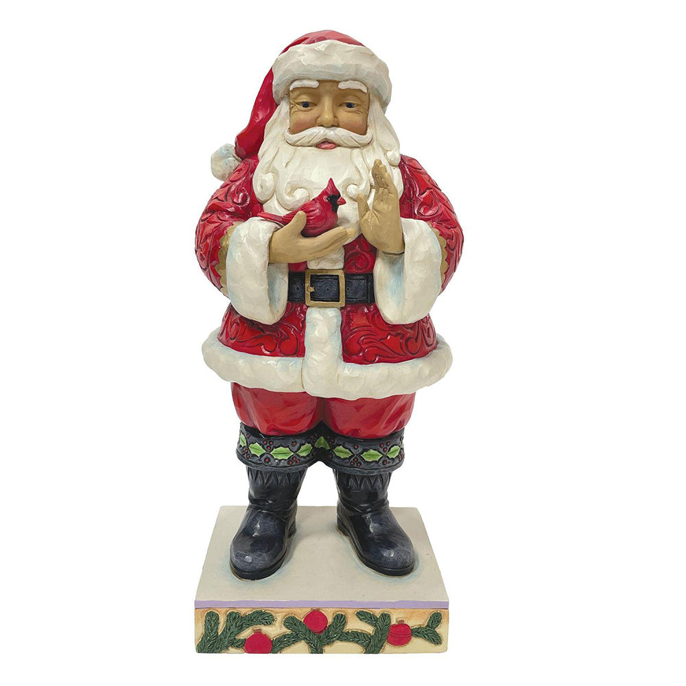 Santa Holding Cardinal Figurine 6010815 by Jim Shore