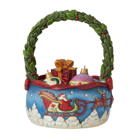 Christmas Basket with Ornaments Figurine (Set of 4) 6011173 by Jim Shore