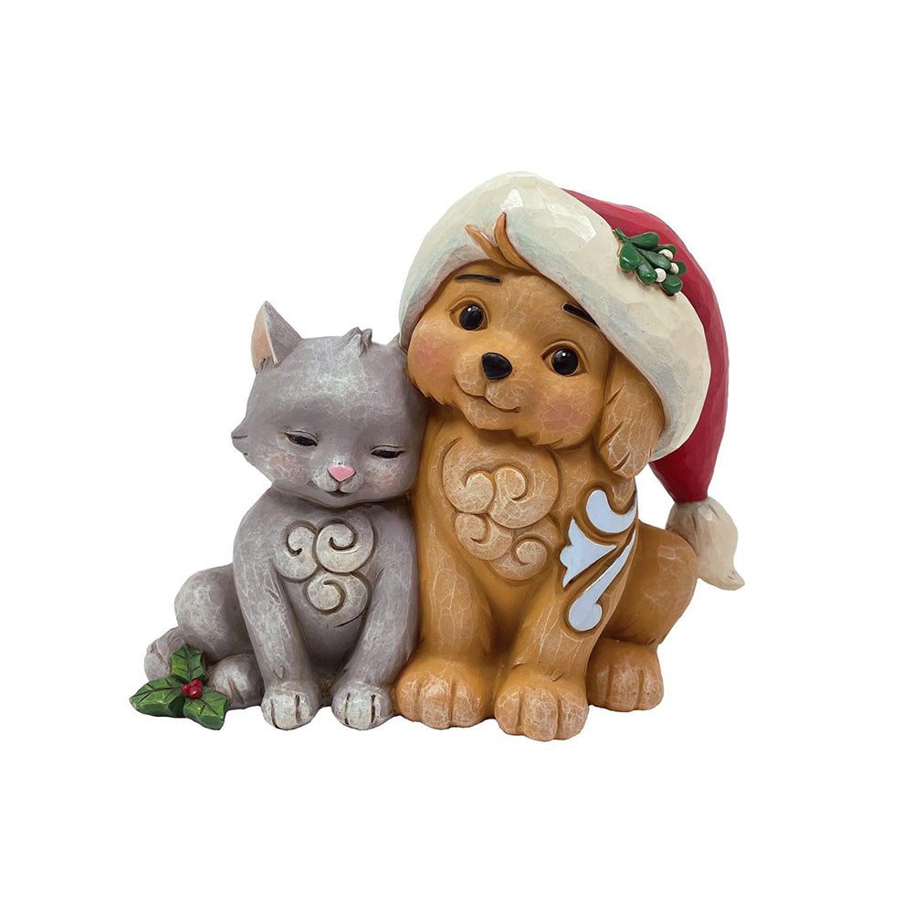 Kitten and Puppy with Santa Hat Figurine 6011485 by Jim Shore