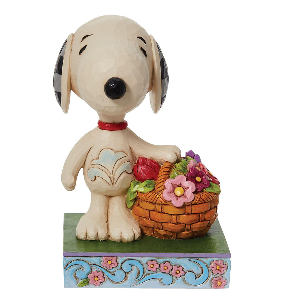 Peanuts Snoopy Basket of Tulips Figurine 6011946 by Jim Shore