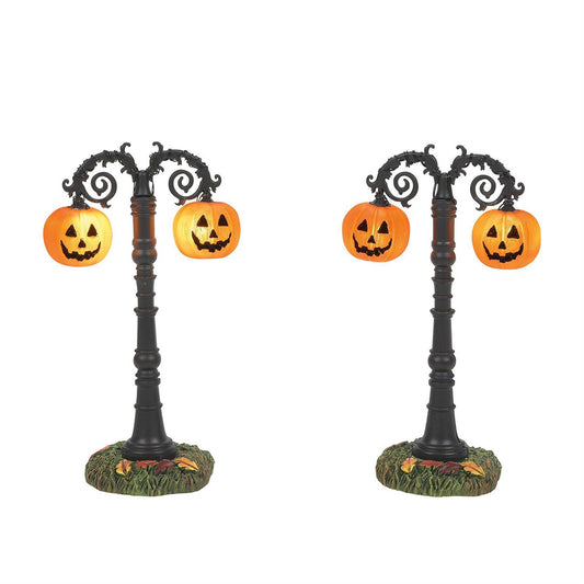 Hallows Eve Lit Street Lamps Figurines 6012281 by Department 56