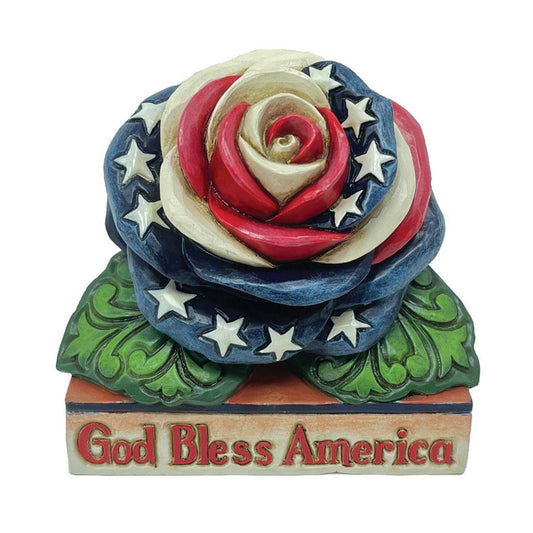 Jim Shore Mini Patriotic Rose Figurine 6012432