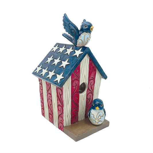 Jim Shore Patriotic Decorative Birdhouse Figurine 6012435