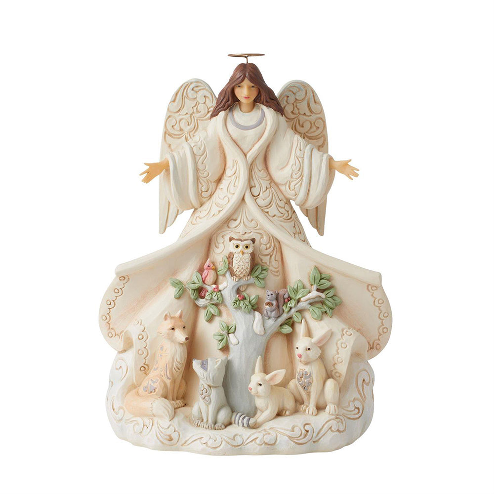 White Woodland Angel with Coat 6012678 by Jim Shore