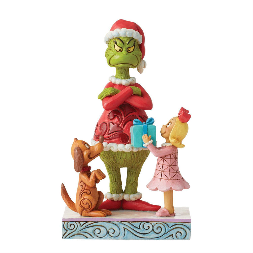Jim Shore Max, Cindy Giving Gift to Grinch Figurine 6012698