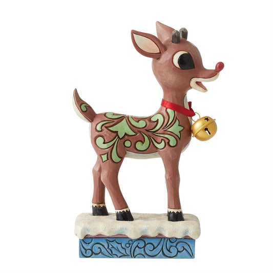 Rudolph with Oversized Jingle Bell Figurine 6012716 by Jim Shore