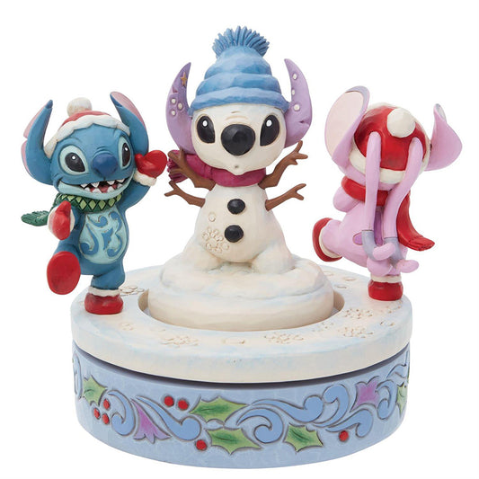 Disney's Stitch & Angel Building a Snowman Figurine 6013061 by Jim Shore