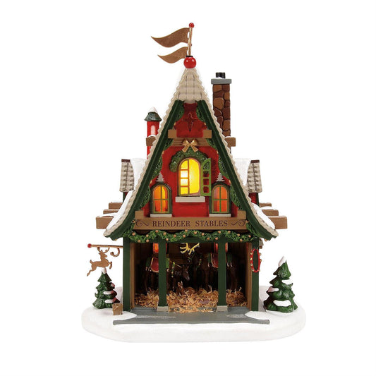 Department 56 50th Reindeer Acres Stable 6013442
