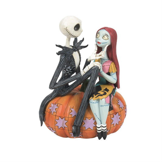 Jim Shore Disney's The Nightmare Before Christmas Jack & Sally on Pumpkin Figurine 6014358
