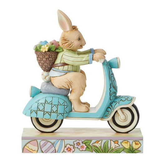 Jim Shore Bunny on Scooter Figurine 6014390