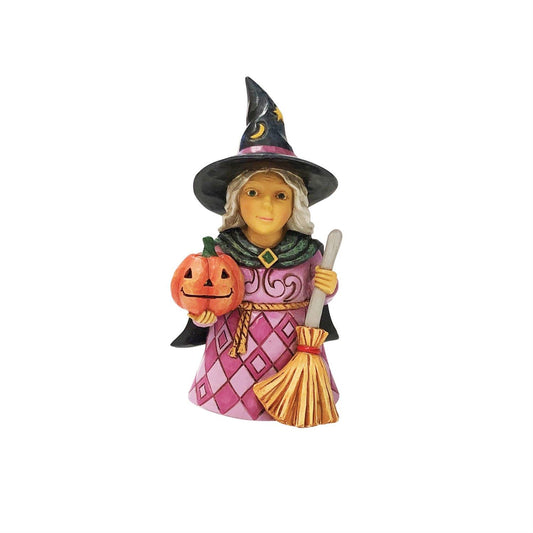 Jim Shore Mini Witch Holding Pumpkin Figurine 66014477
