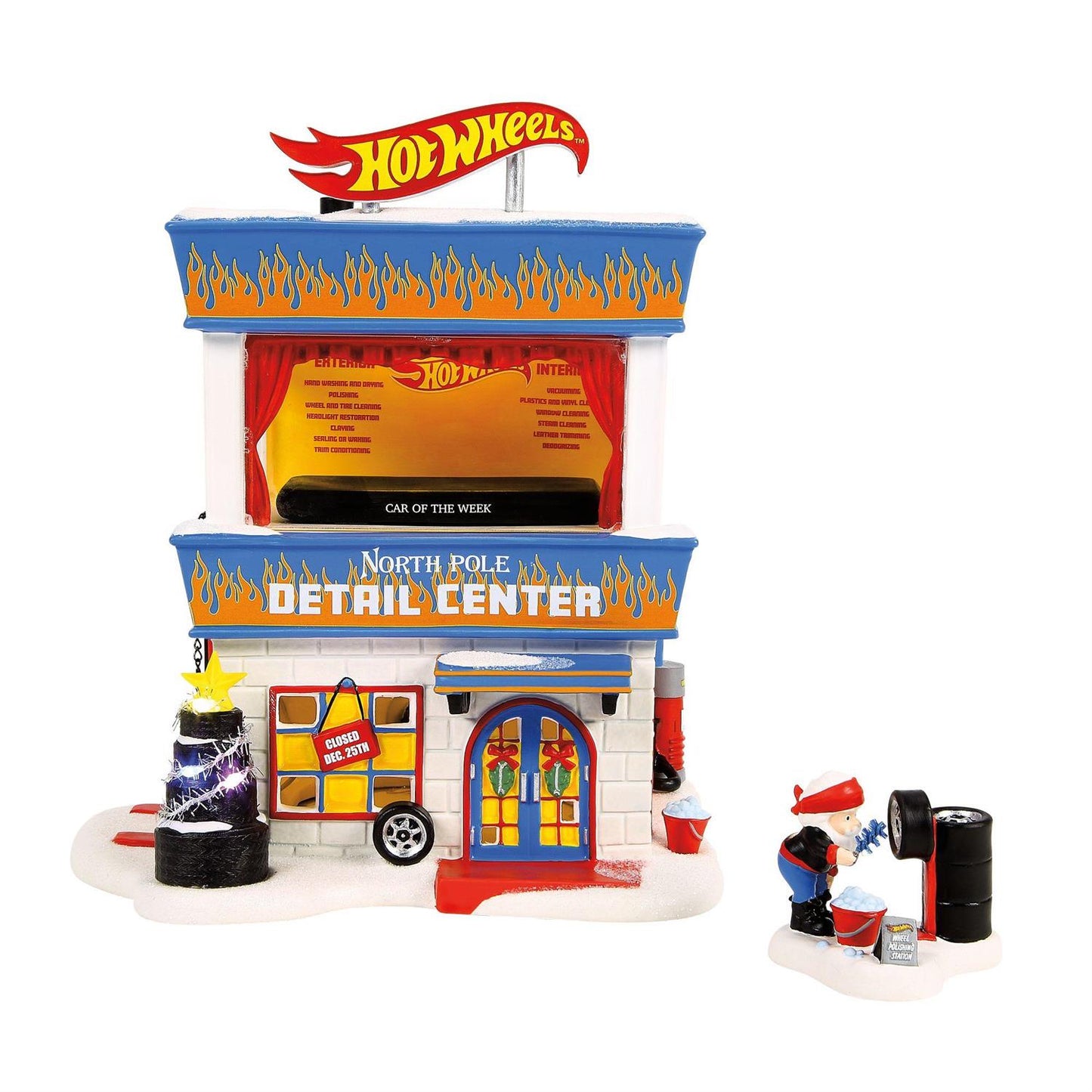 Department 56 Hot Wheels Detail Center - Set of Two 6014683