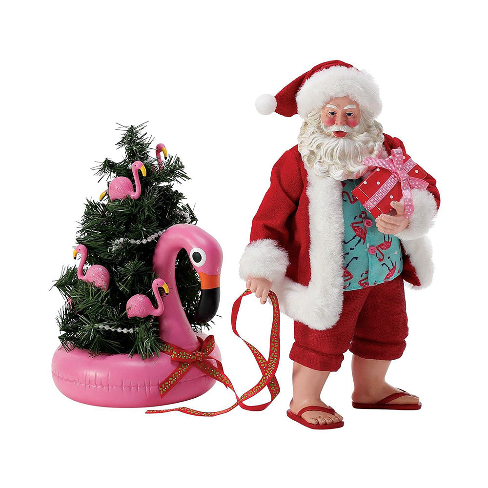 Flamingos Float Santa Figurine 6014785 by Department 56