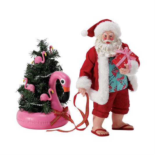 Flamingos Float Santa Figurine 6014785 by Department 56