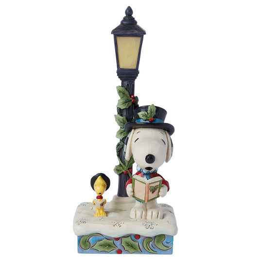 Peanuts Snoopy & Woodstock Lamp Post Figurine 6015032 by Jim Shore