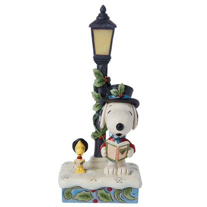 Jim Shore Peanuts Snoopy & Woodstock Lamp Post Figurine 6015032