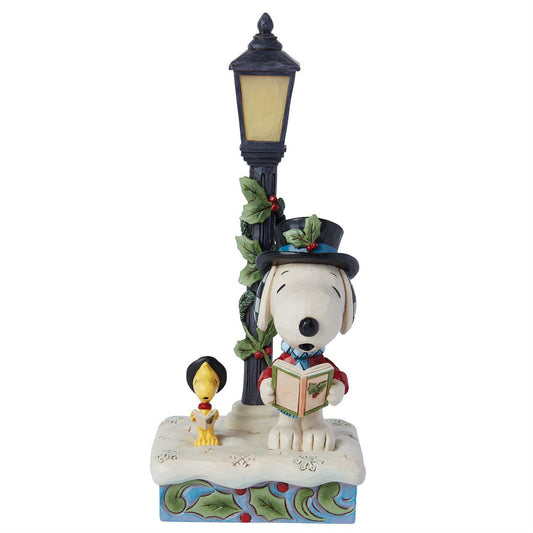 Jim Shore Peanuts Snoopy & Woodstock Lamp Post Figurine 6015032