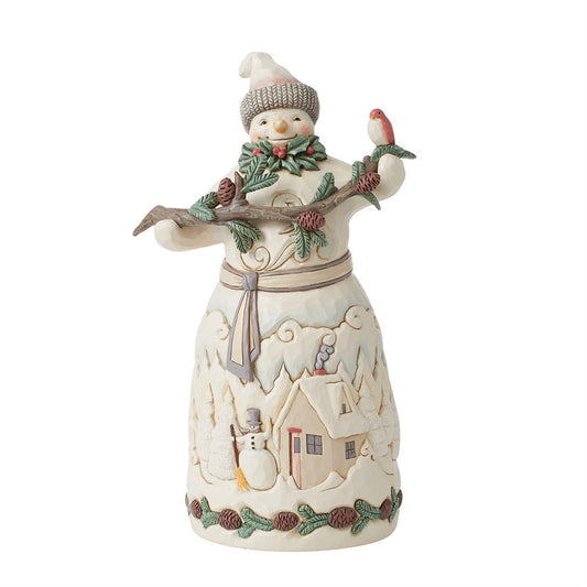 Snowman with Pine Garland Figurine 6015151 by Jim Shore