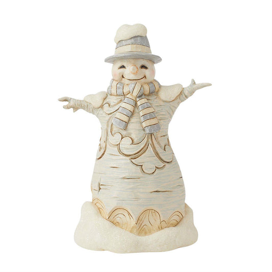 Jim Shore Woodland Carved Snowman Hat Figurine 6015155