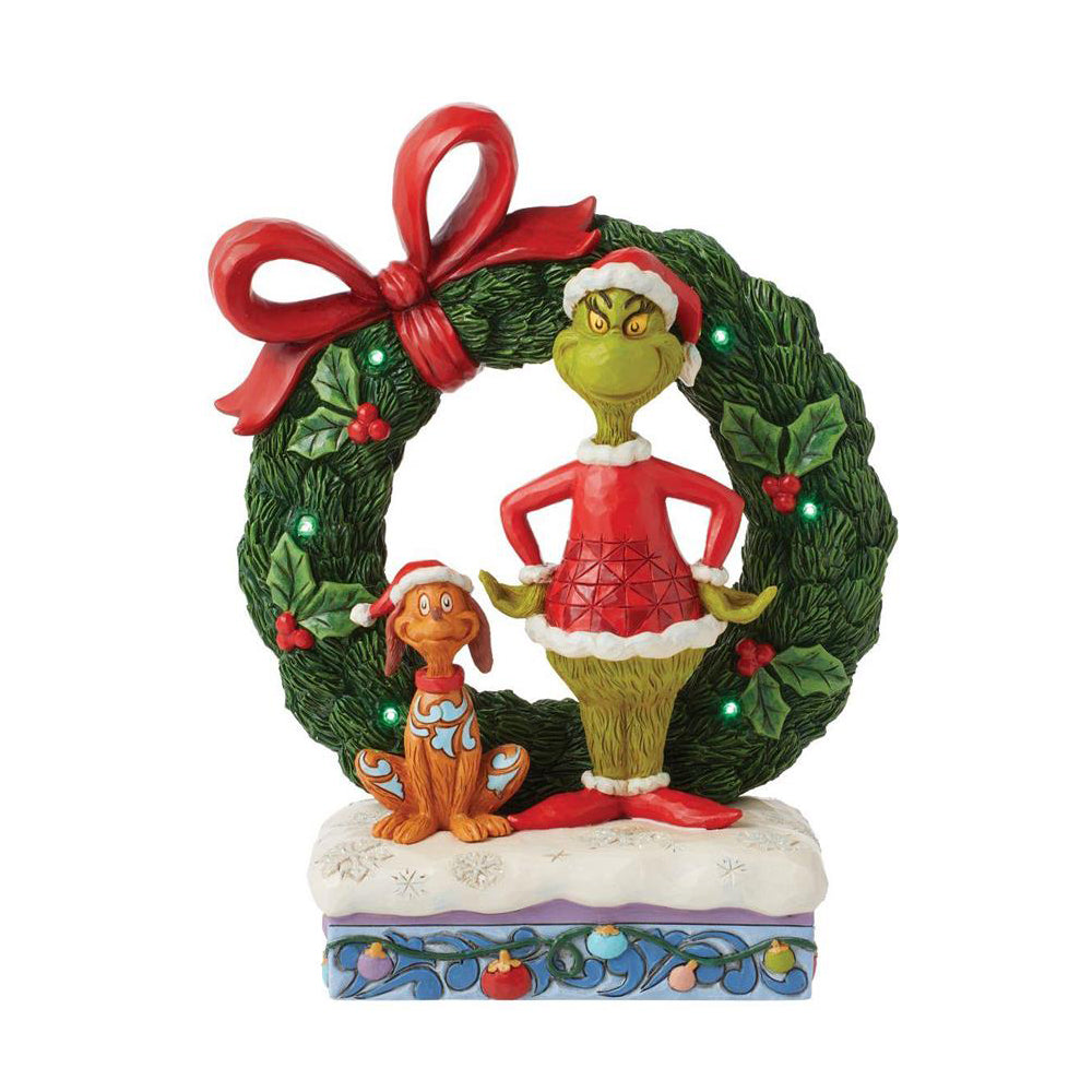 Grinch & Max in Wreath Figurine 6015210 by Jim Shore