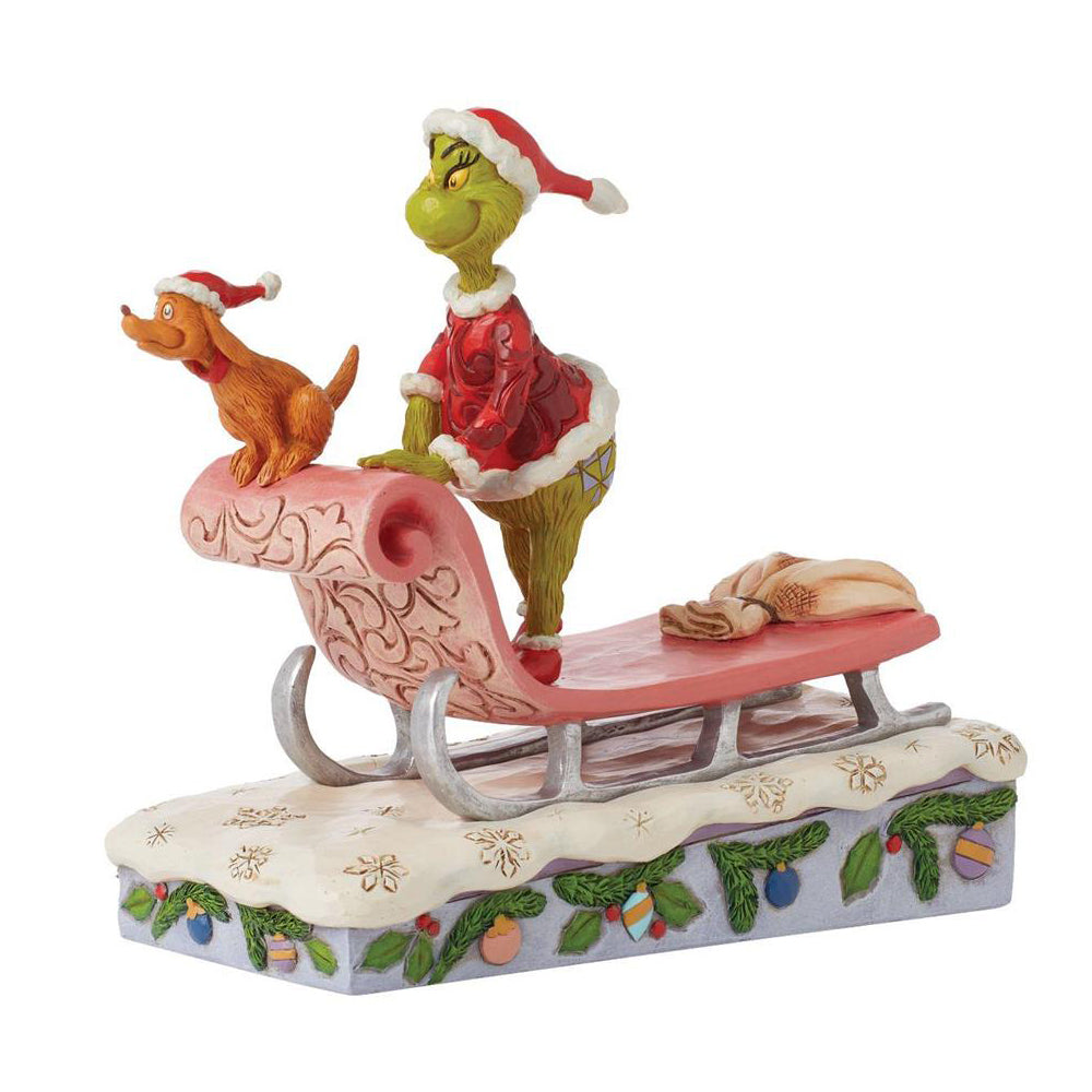 Grinch and Max on Sled Figurine 6015215 by Jim Shore