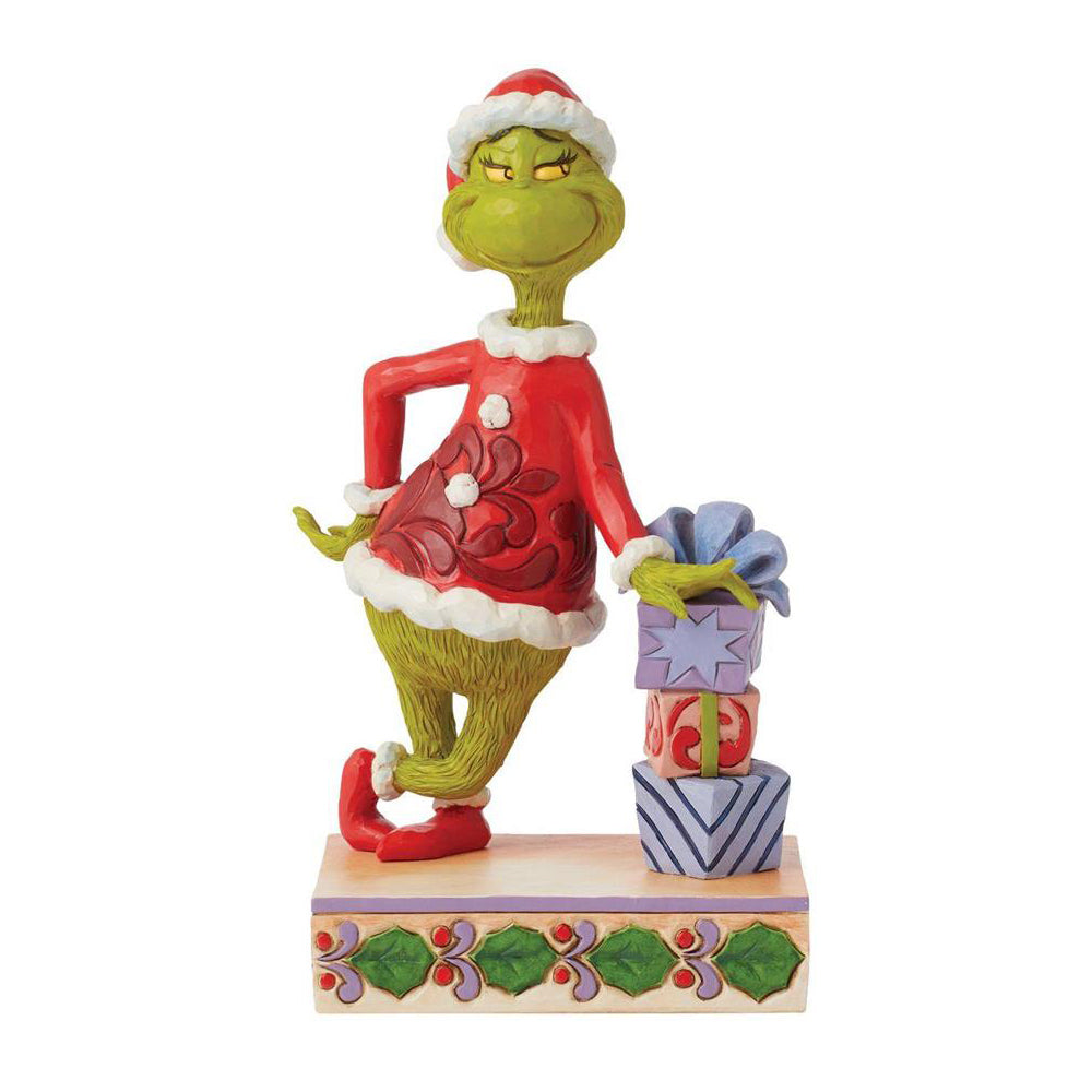 Grinch Leaning on Gifts Figurine 6015218 by Jim Shore