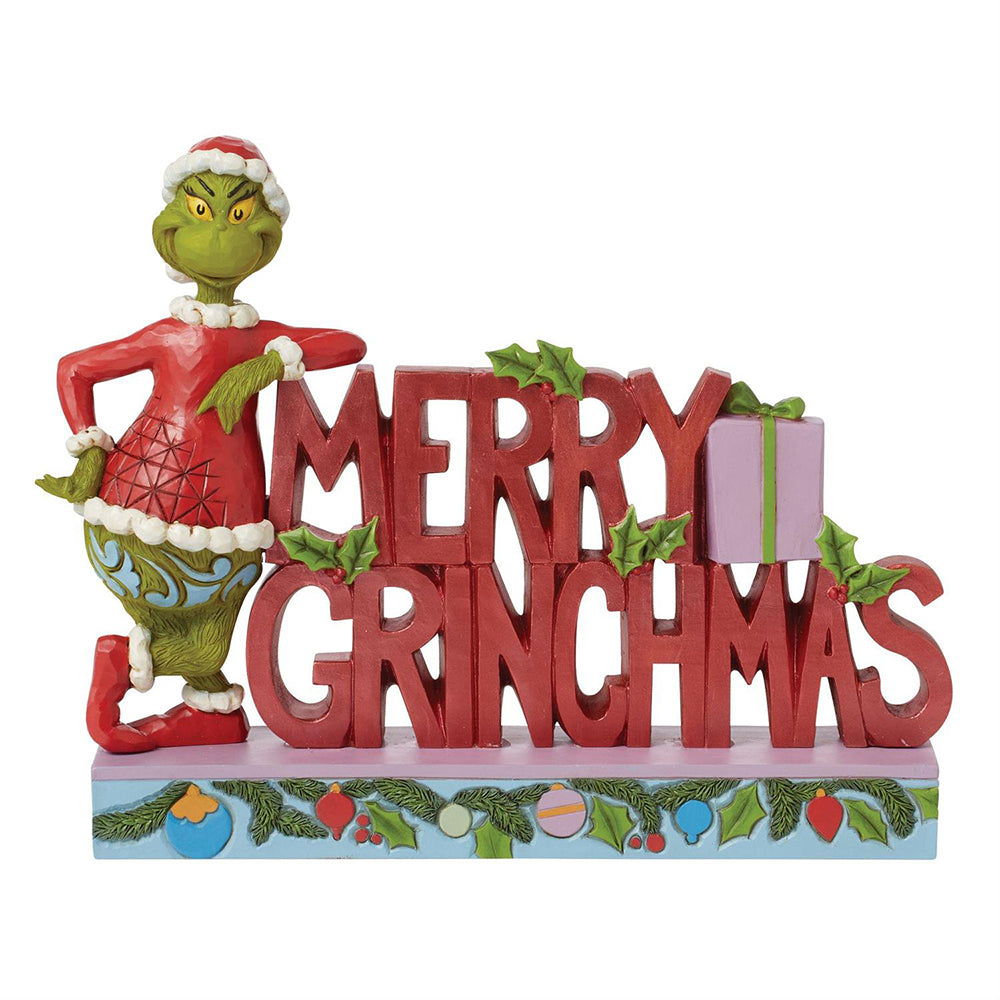 Jim Shore Grinch Merry Grinchmas Word Figurine 6015221