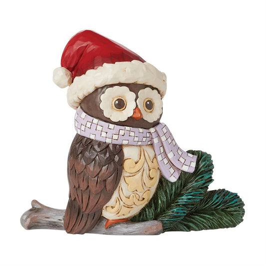Jim Shore Mini Owl with Santa Hat Figurine 6015462
