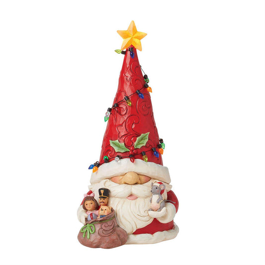 Gnome Santa Wrap in Lights Figurine 6015474 by Jim Shore