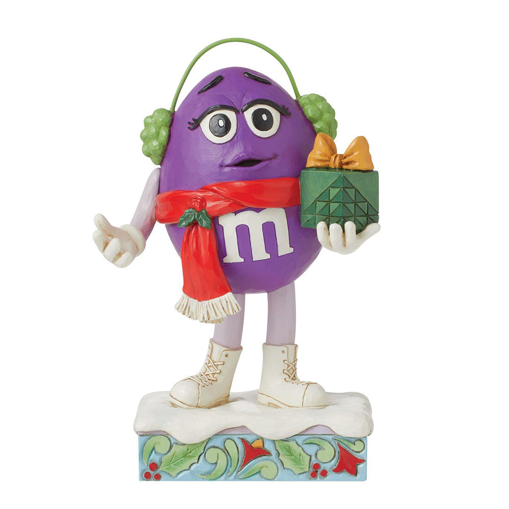 M&M'S Purple Character with Gift Figurine 6015684 by Jim Shore