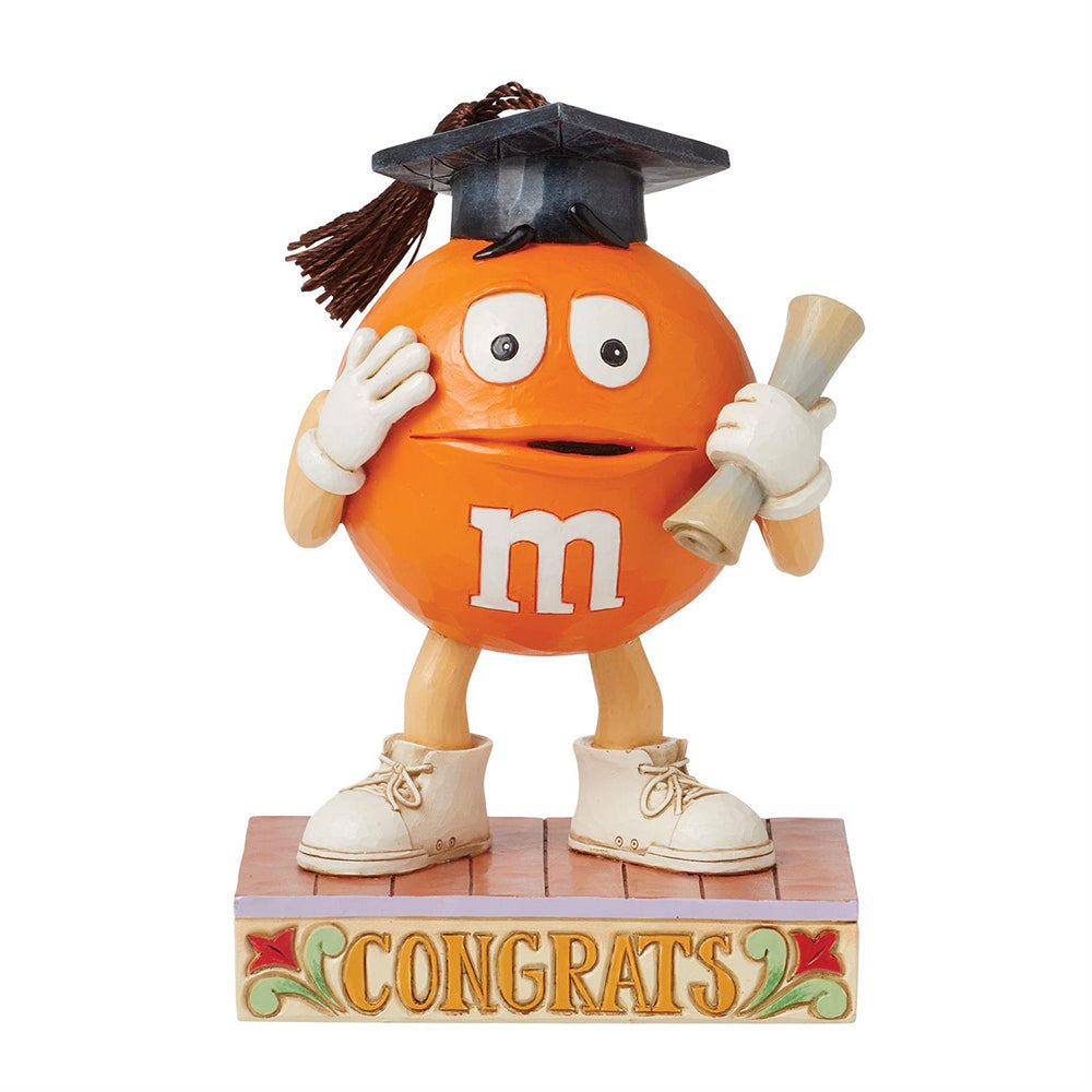 M&M'S Orange Character Graduation Figurine 6016120 by Jim Shore